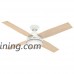 Hunter 59252 Contemporary Dempsey Damp Fresh White Ceiling Fan with Light & Remote  52" - B01CDG0GCU